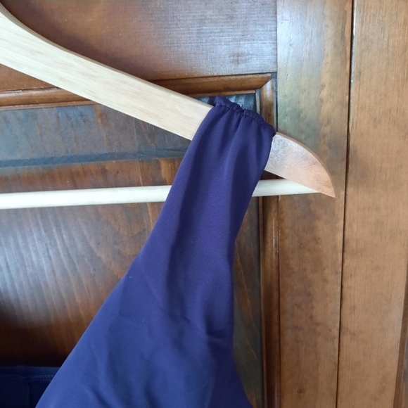 Lands' End Slendersuit Grecian Low Leg One Piece Swimsuit Blackberry 517227 - Picture 6 of 16